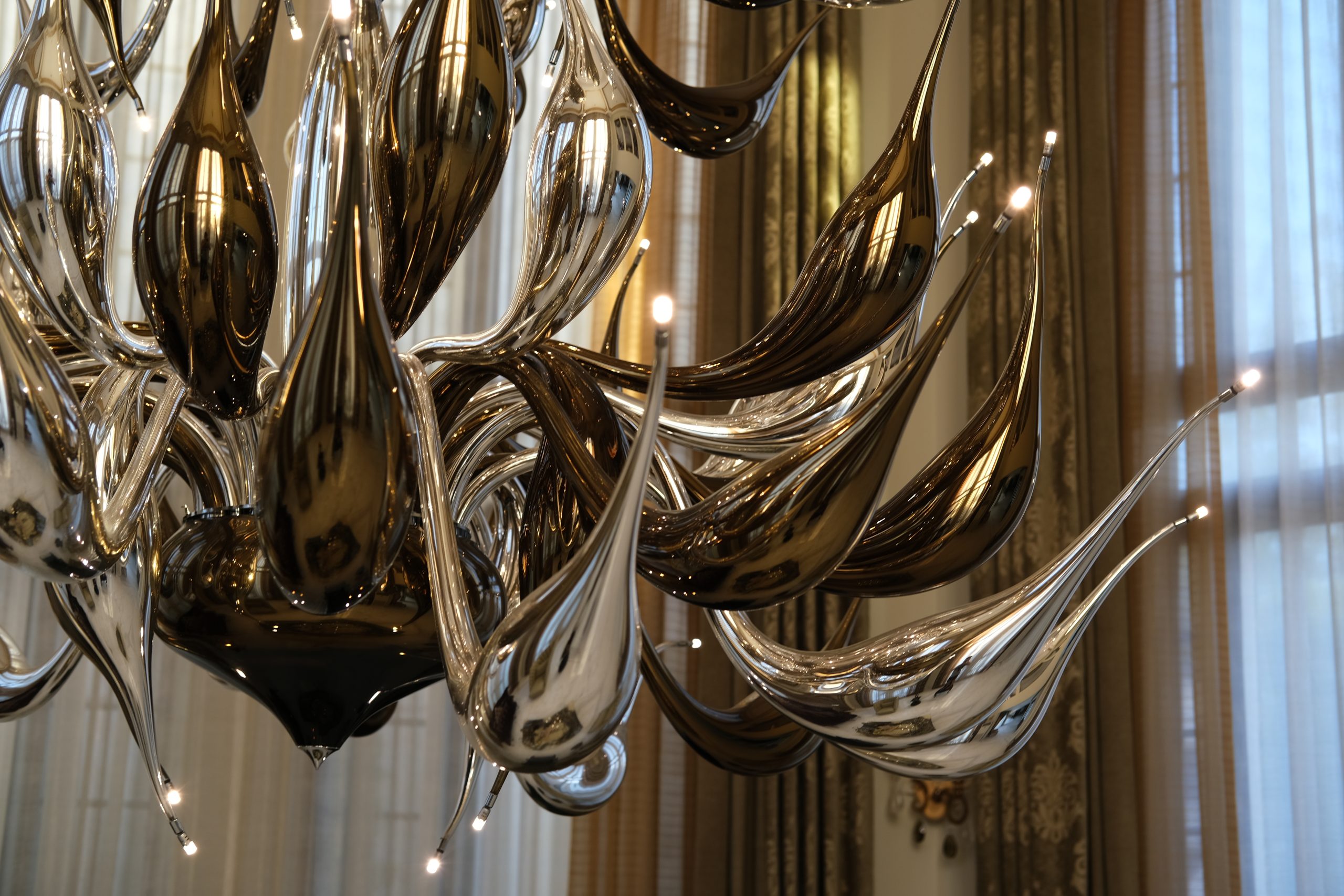 Contemporary chandelier in two colors