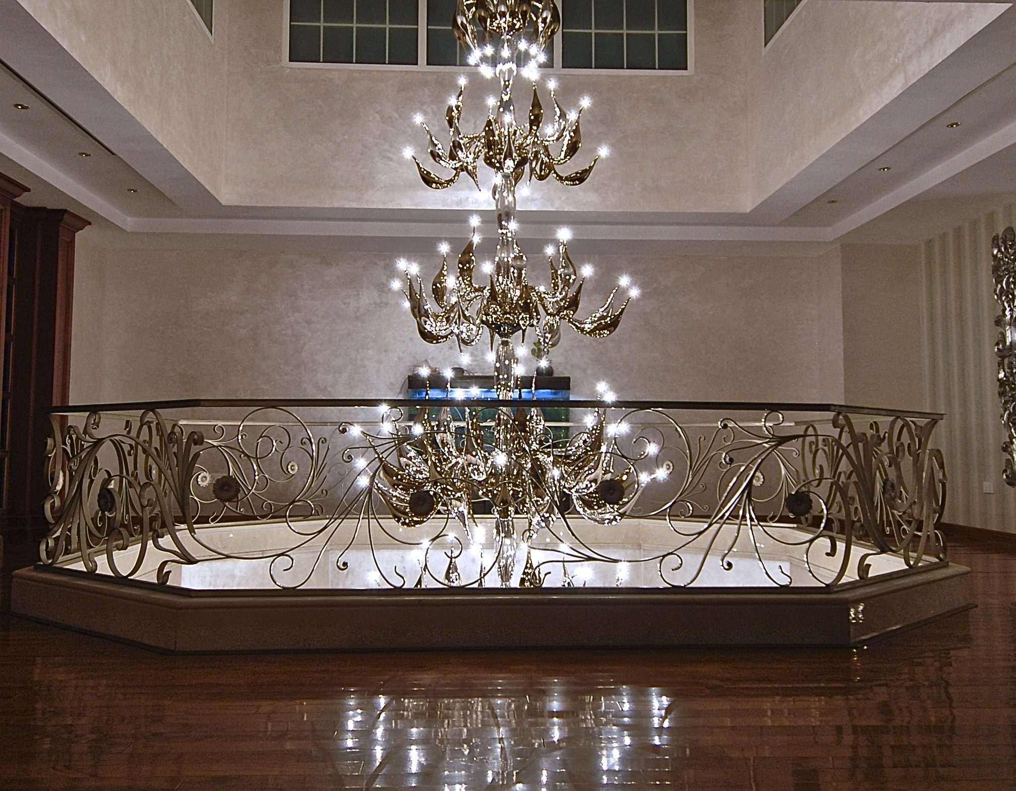 modern chandelier side view