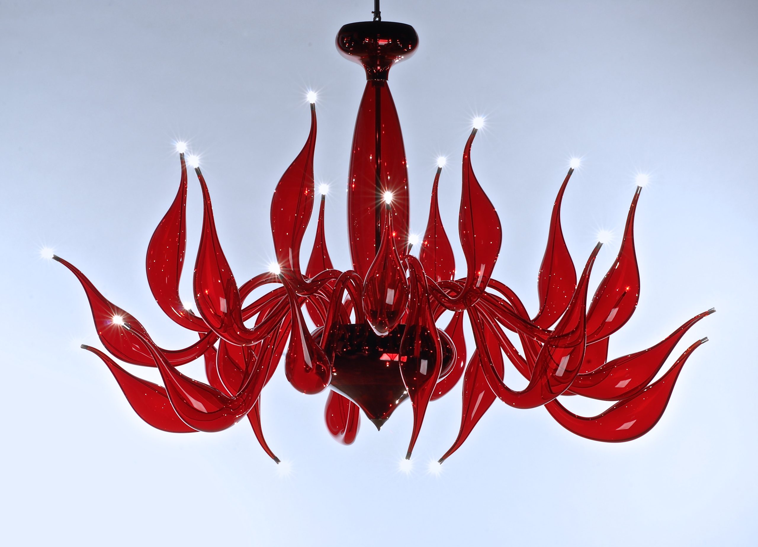 Red modern chandelier
