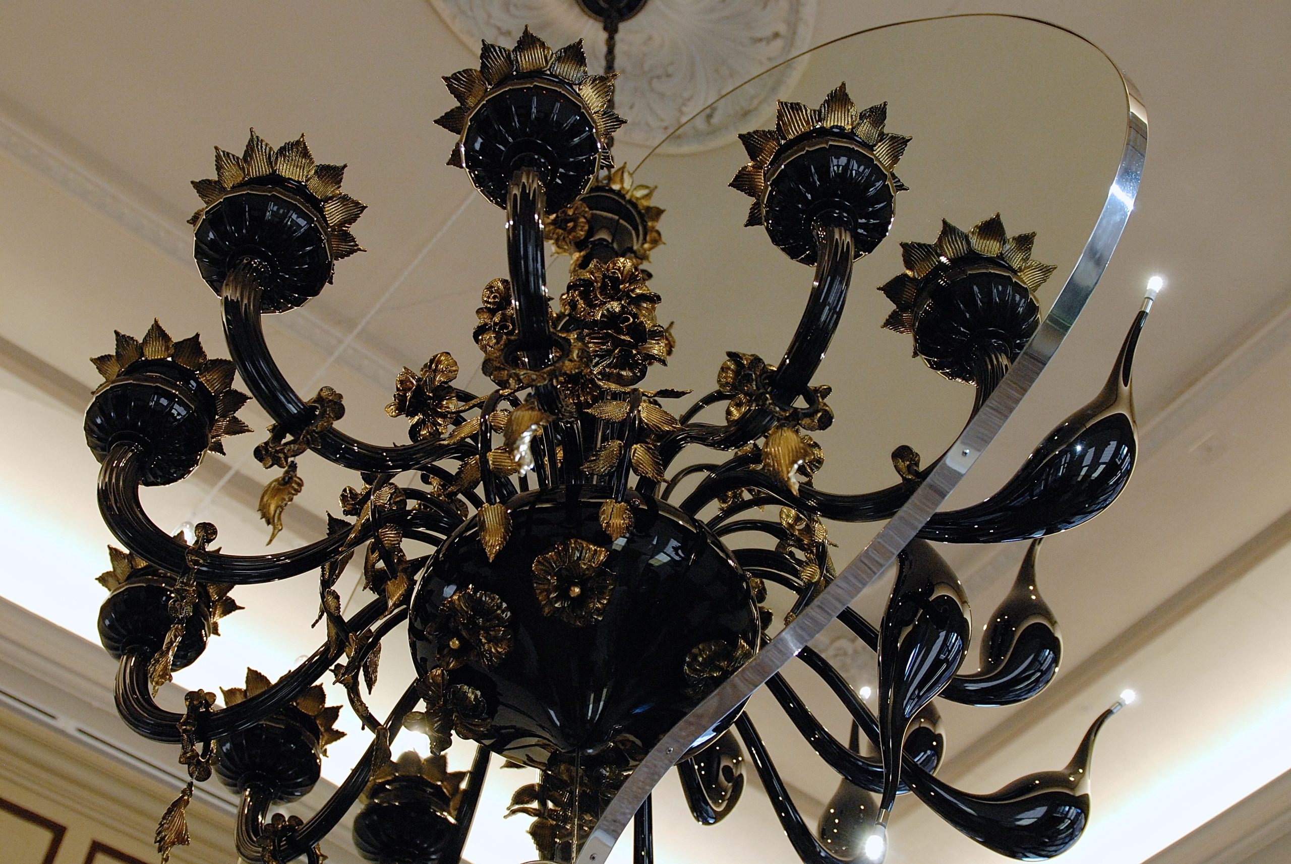 Contemporary chandelier glass artwork