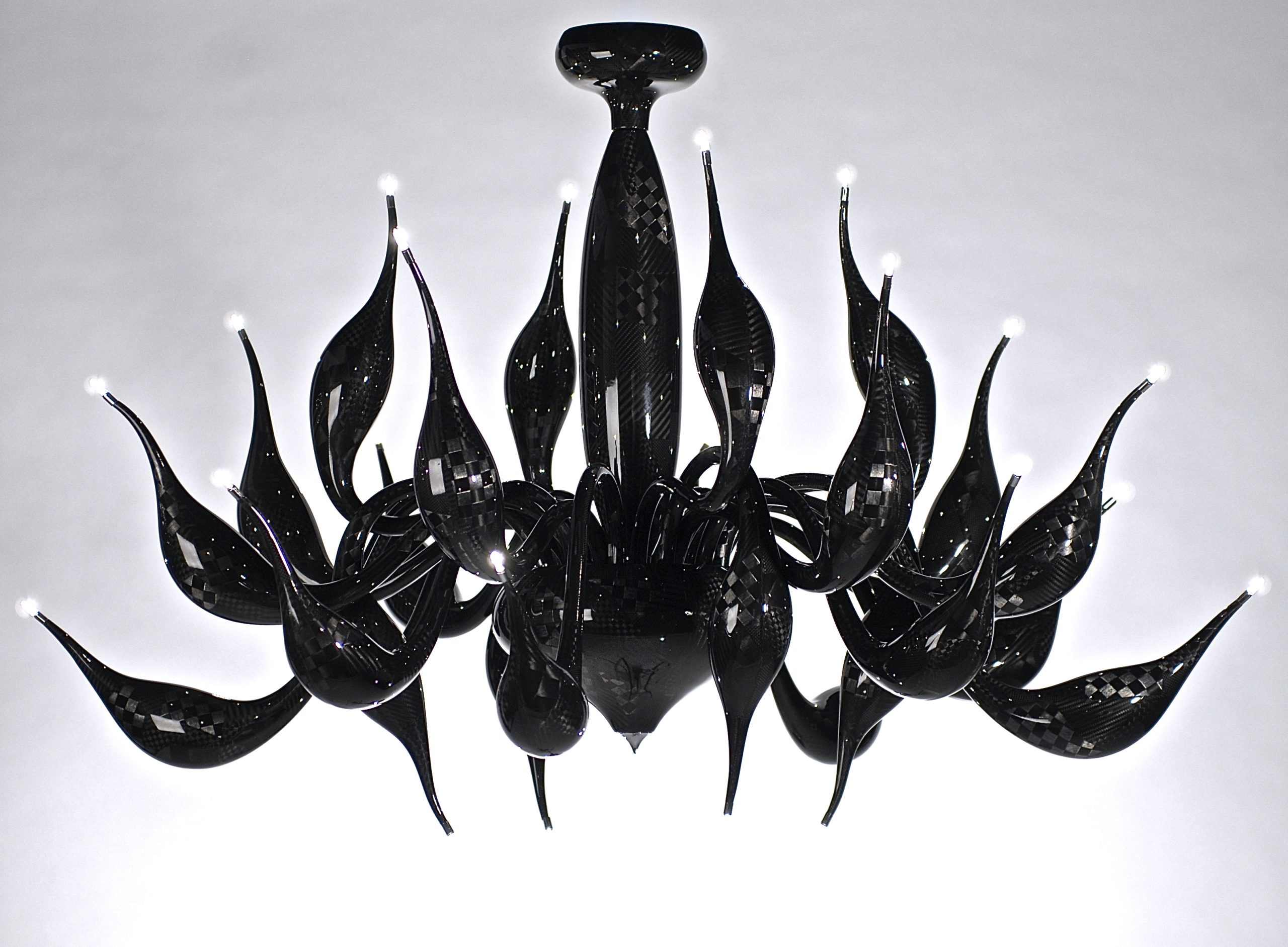 Lampadario design Murano nero