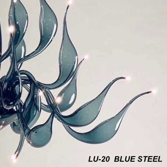 LU-20 blue steel chandelier